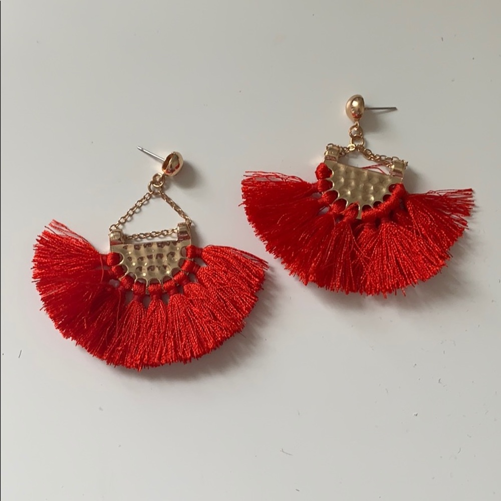 Red and gold earrings